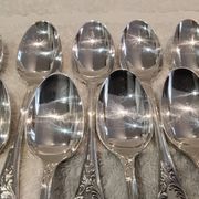 12 silver-plated coffee spoons by Christofle Marly, 13.6 cm