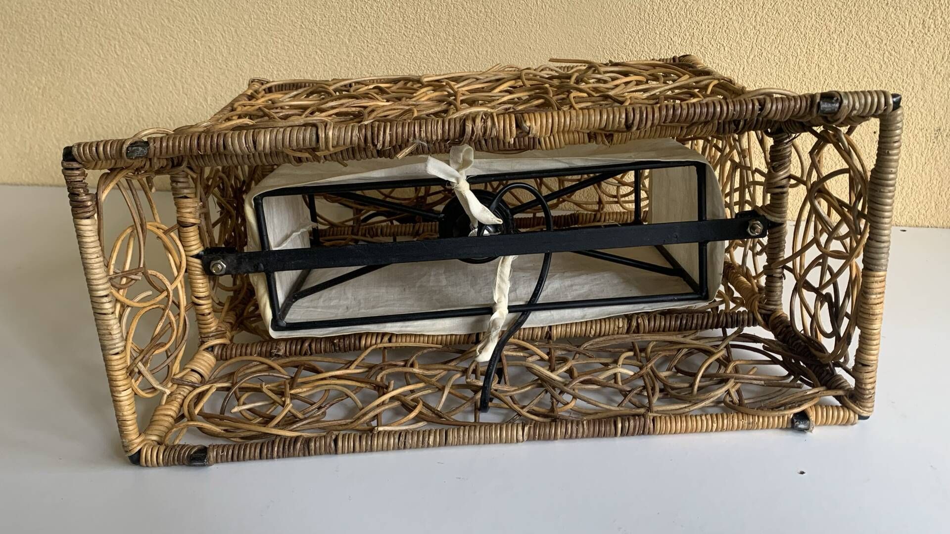 Vintage Wicker Table/ Floor Lamp