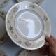 Set of 6 flat plates Salins model Simone beige with flowers.