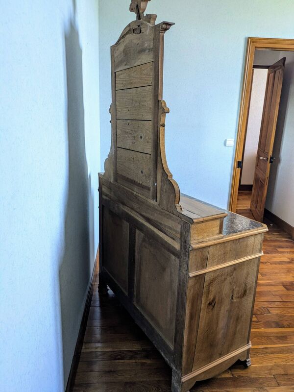 Commode coiffeuse en noyer fin 19ème siècle
