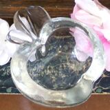 Art Vannes Vintage Crystal Apple Ashtray Trinket Dish Sauce Dish Decorative