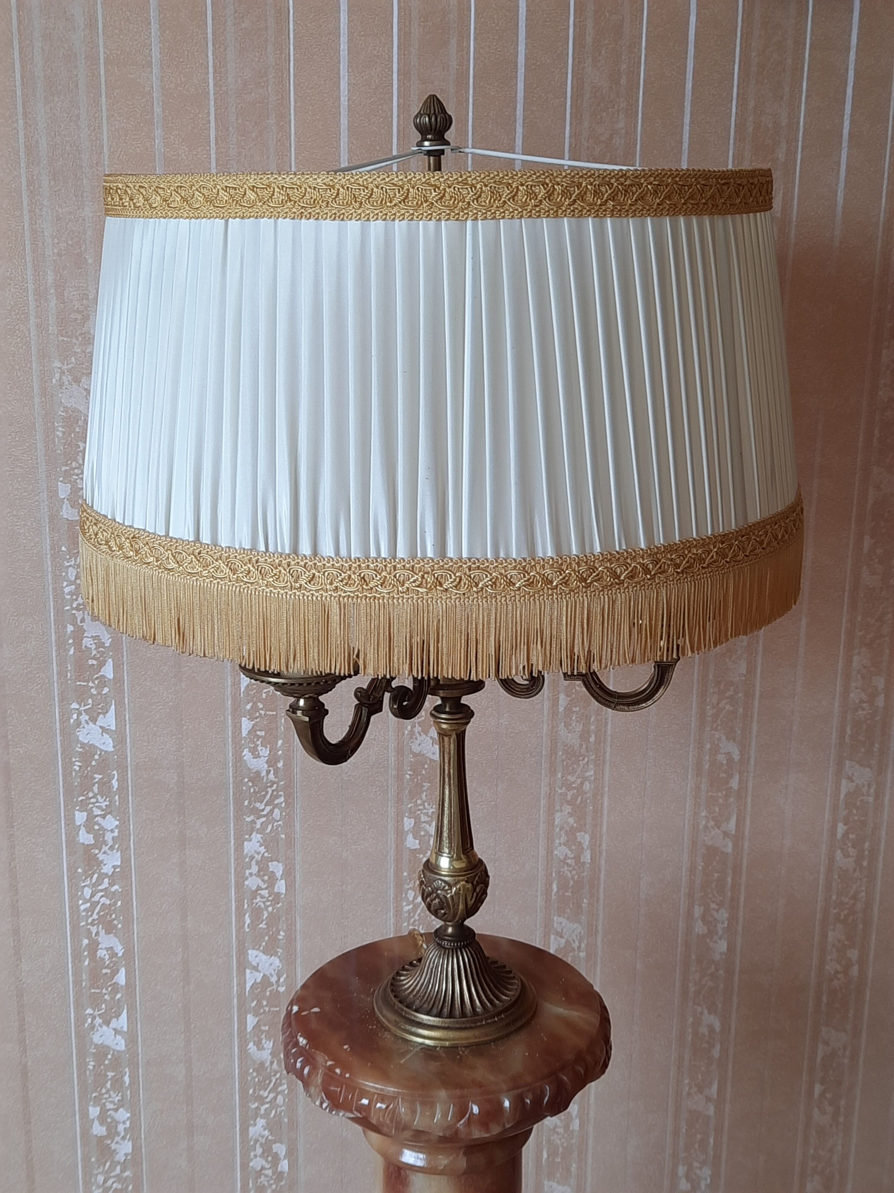 Solid bronze lamp Louis xv style 3 branches