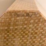 Cache pot Christian Dior en rotin et altuglas