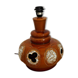 Vintage French 1960s standard lamp base in brown and cream ceramic 3462