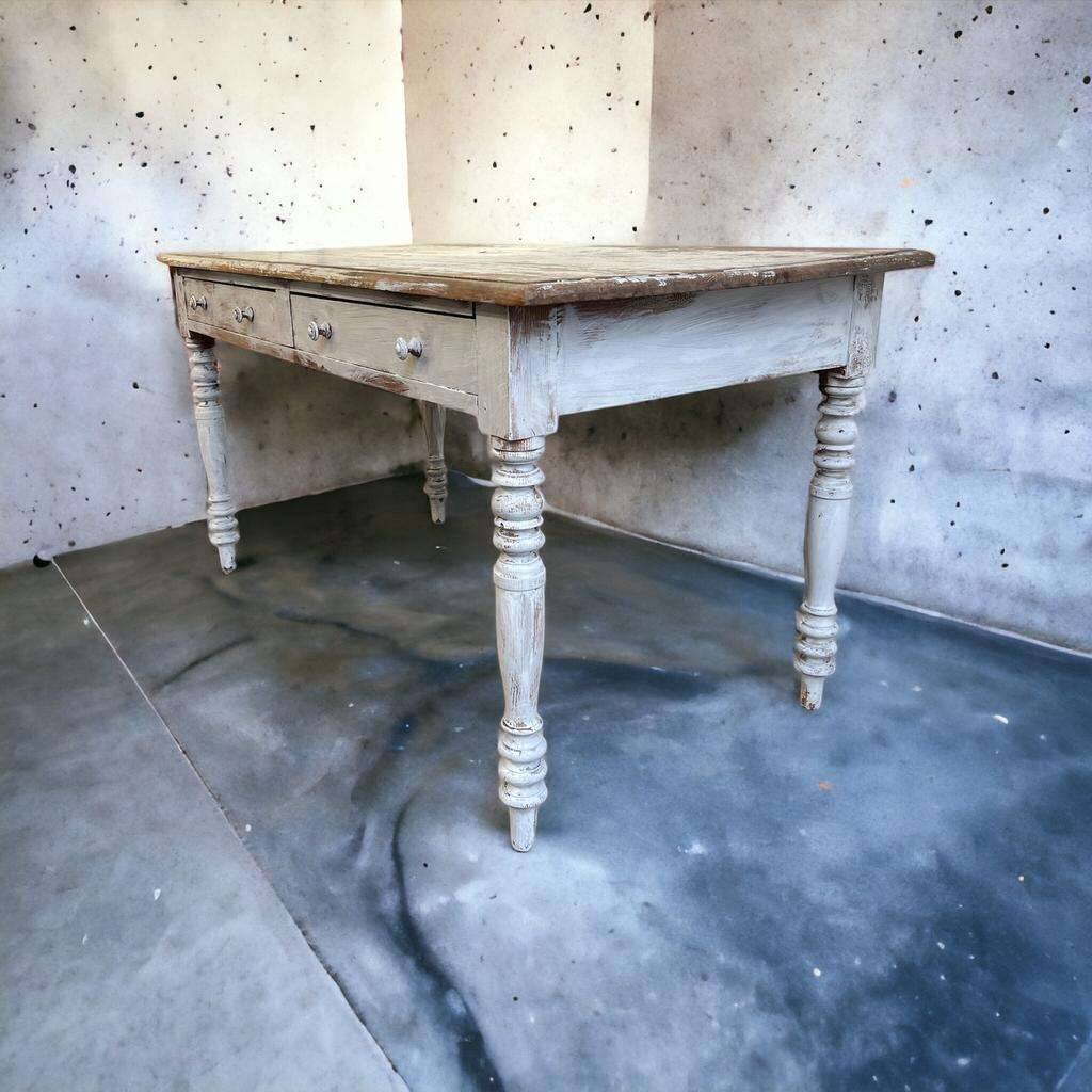 Brocante wooden farmhouse table / white / dining table