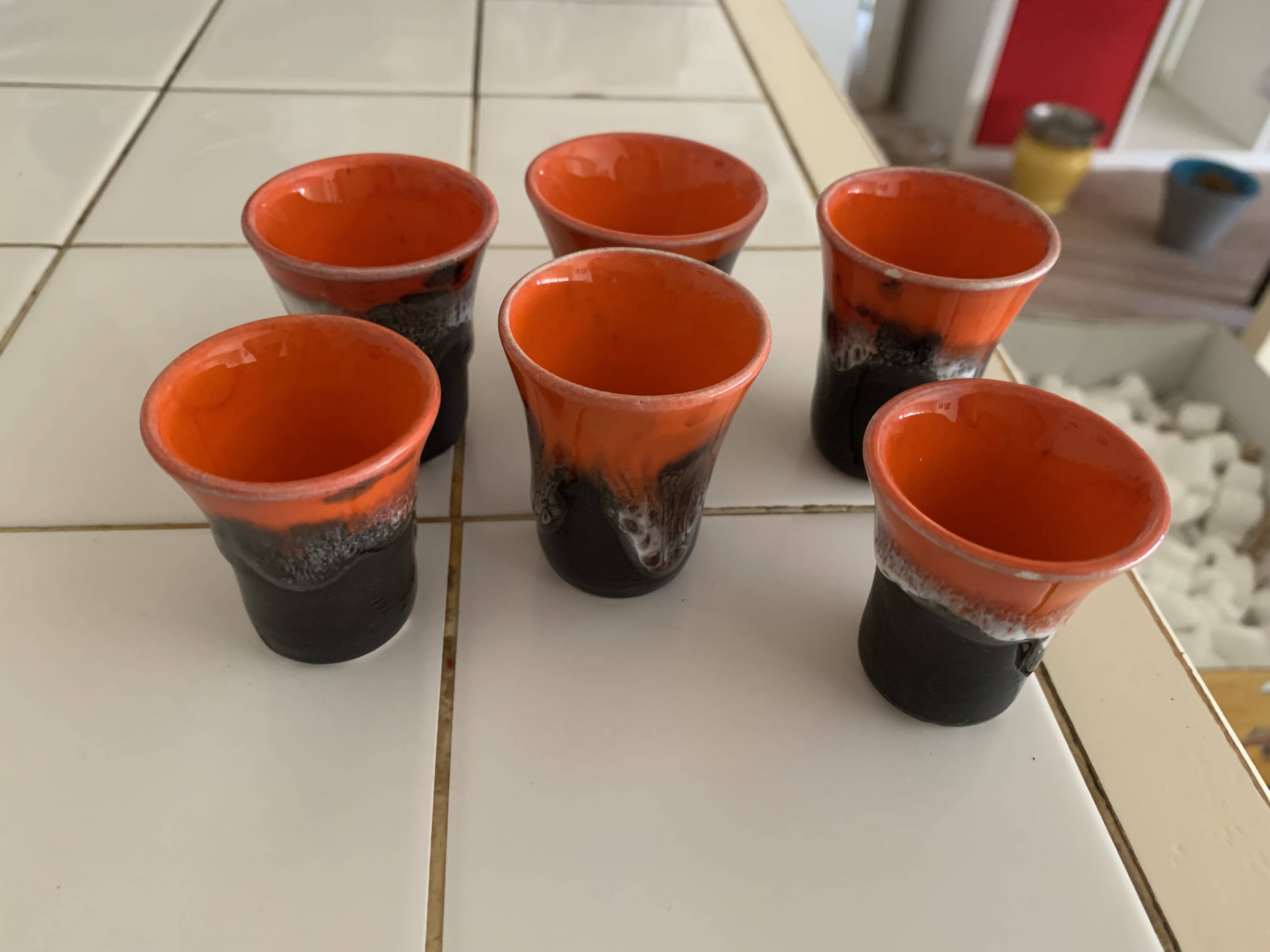 Set of 6 small liqueur cups Valauris