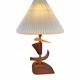 Vintage mid-century modern Danish sculptural teak table lamp