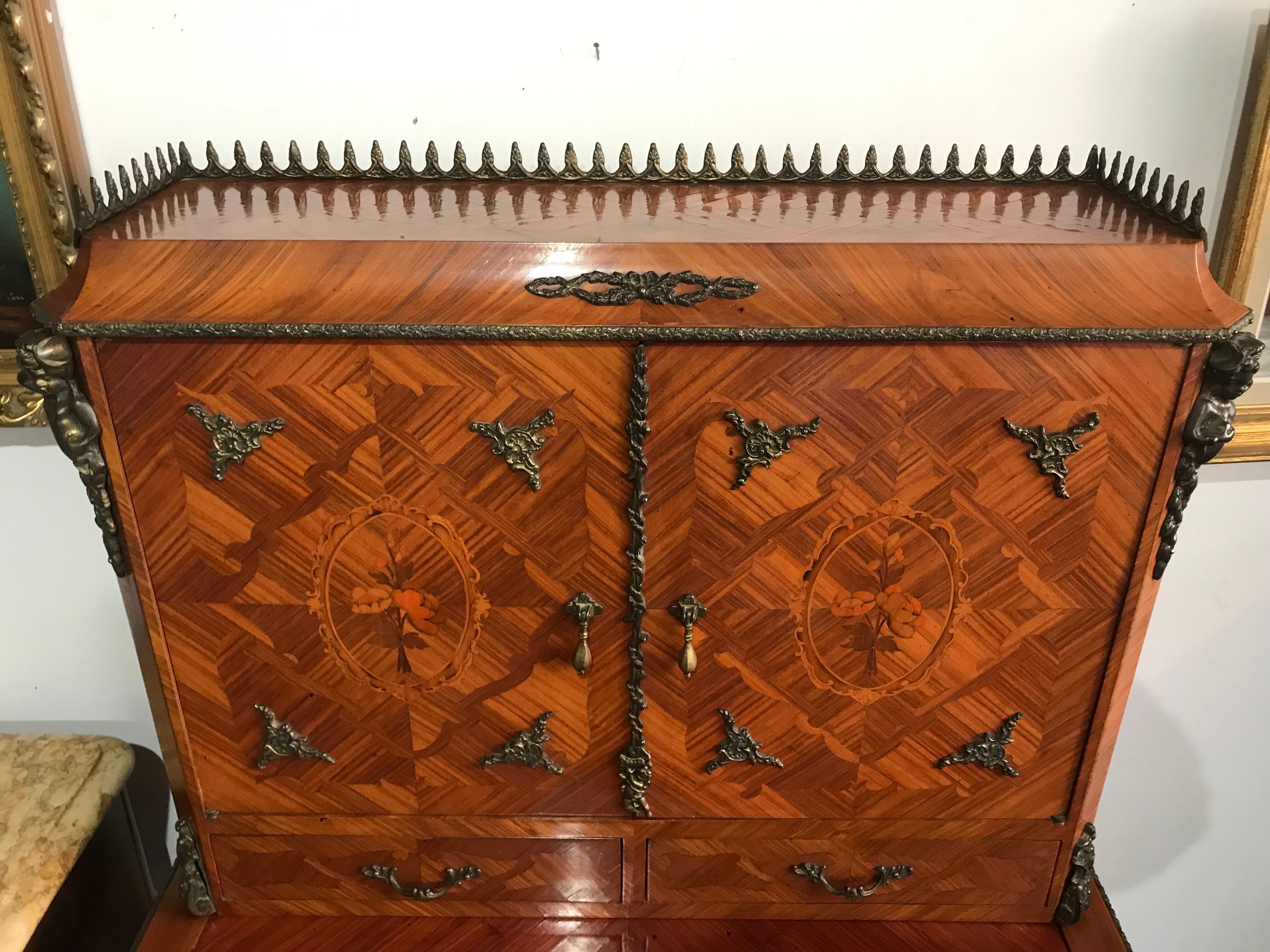 Former secretary in rosewood marquetry