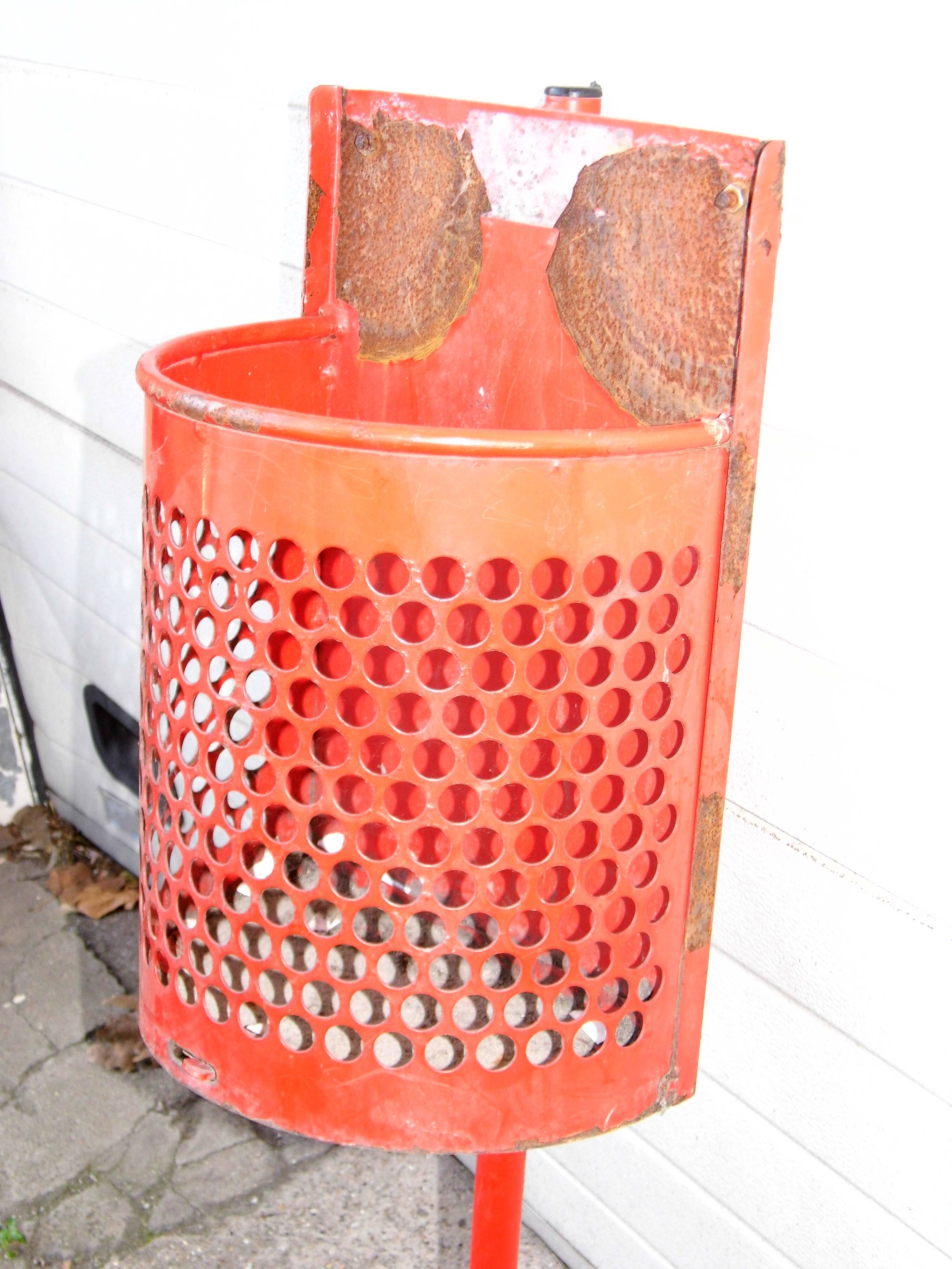 Industrial vintage metal community trash can