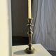 Grand bougeoir en métal argenté ancien pâtiné H29 D10,5