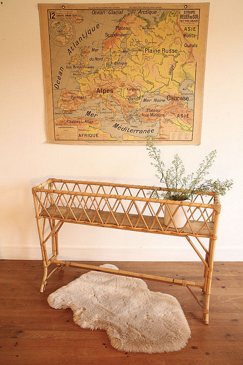 Jardinière en rotin vintage chic & bohème