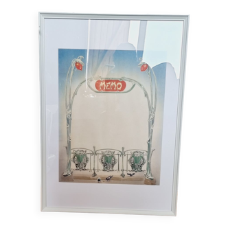 High quality art printing watercolor famous metro Paris