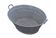 Oval zinc bucket in grey with double handles, Hungary, 1950s