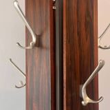 Porte-manteau scandinave en palissandre et aluminium, design milieu du siècle - années 1960