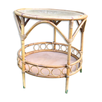 Rattan side table