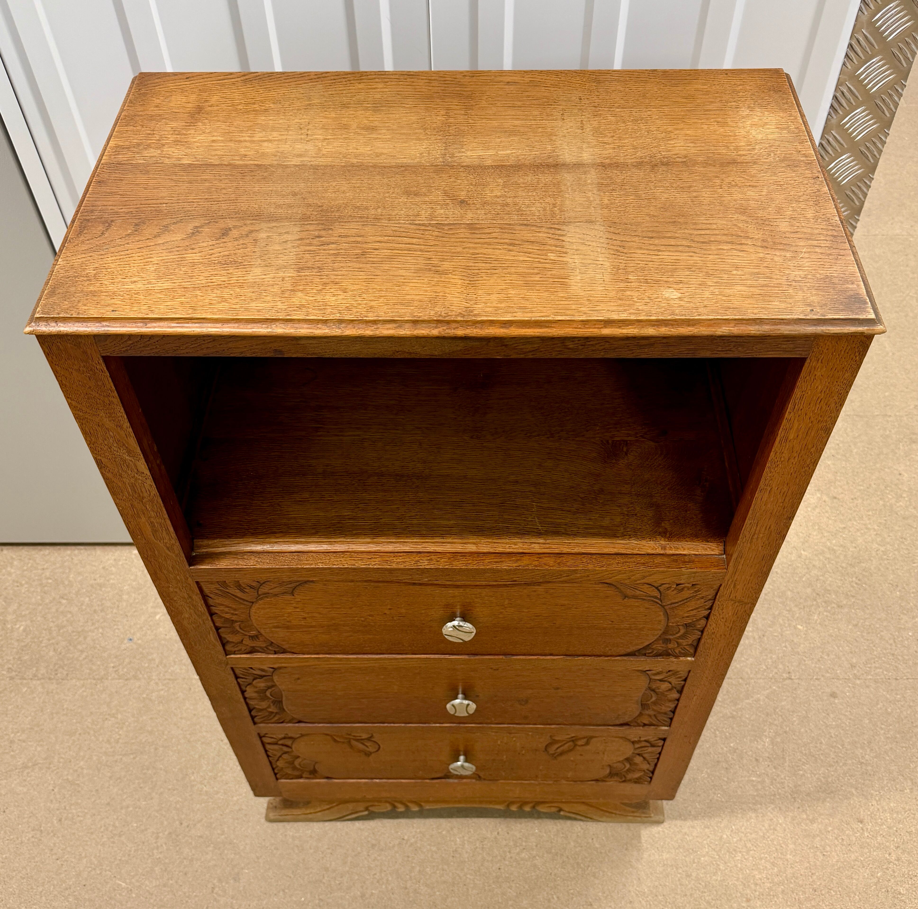Meuble d’appoint ancien Art déco 1930 (type confiturier / chiffonnier)