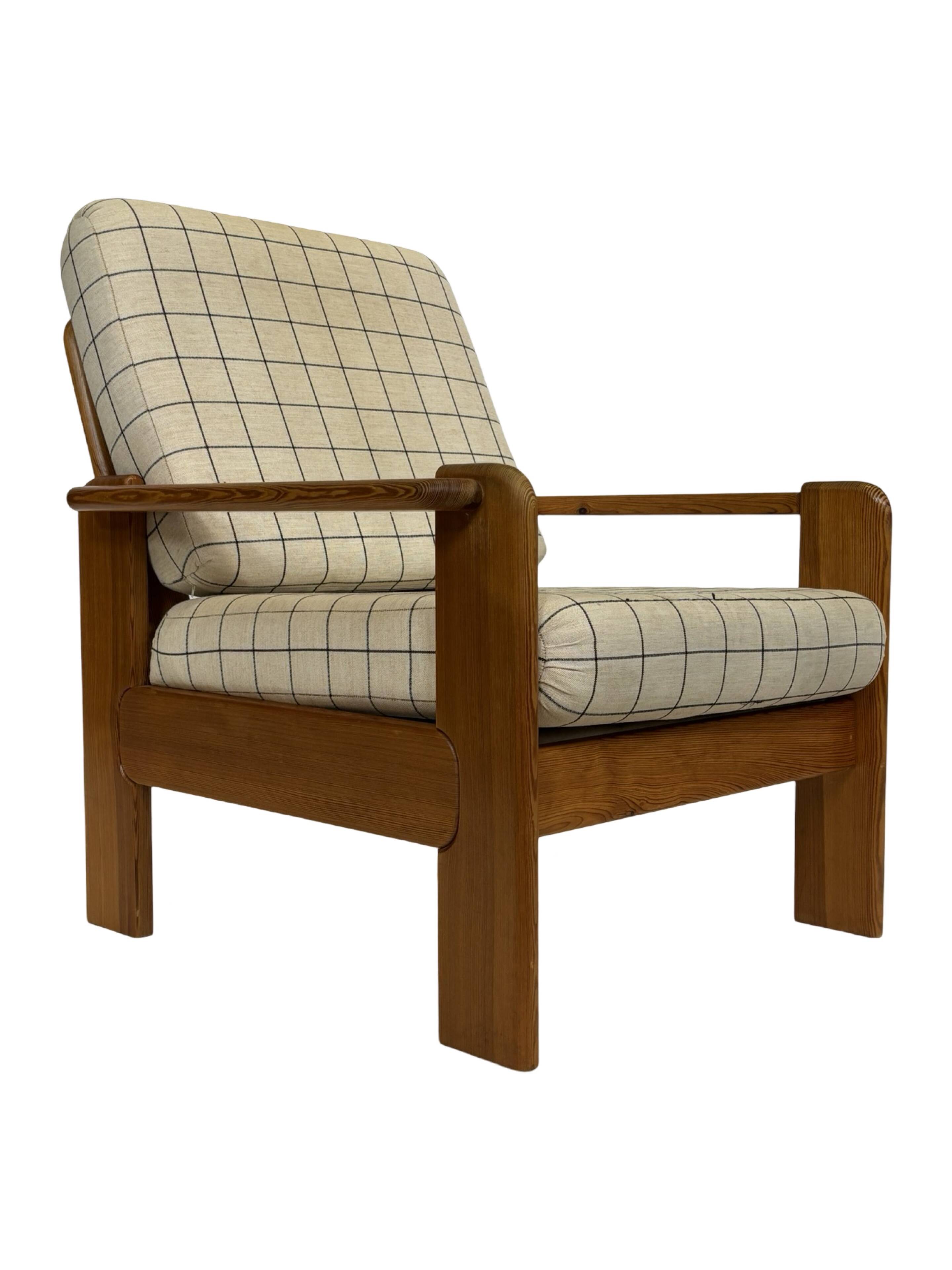 Vintage armchair set of 2 pinewood pine 70s design