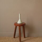Vintage enameled ceramic soliflore vase, artisanal handmade pottery