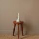 Vintage enameled ceramic soliflore vase, artisanal handmade pottery