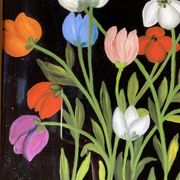 Tableau ancien , nature morte aux tulipes XX siècle