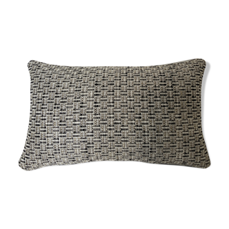 Coussin beige noir blanc motif