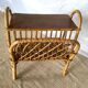 Side table with rattan magazines rack