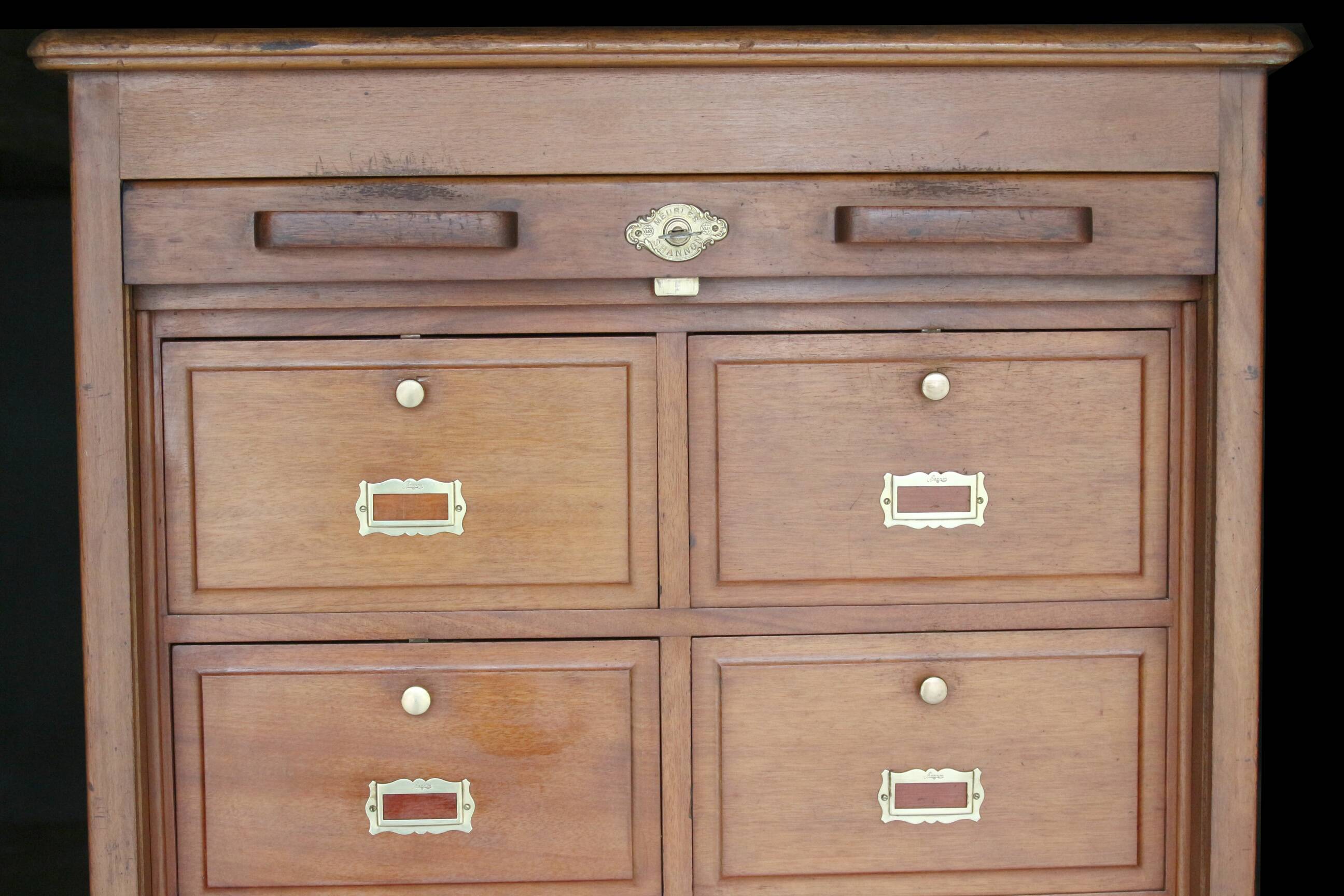 Shannon notary's filing cabinet, in solid mahogany (circa 1900)