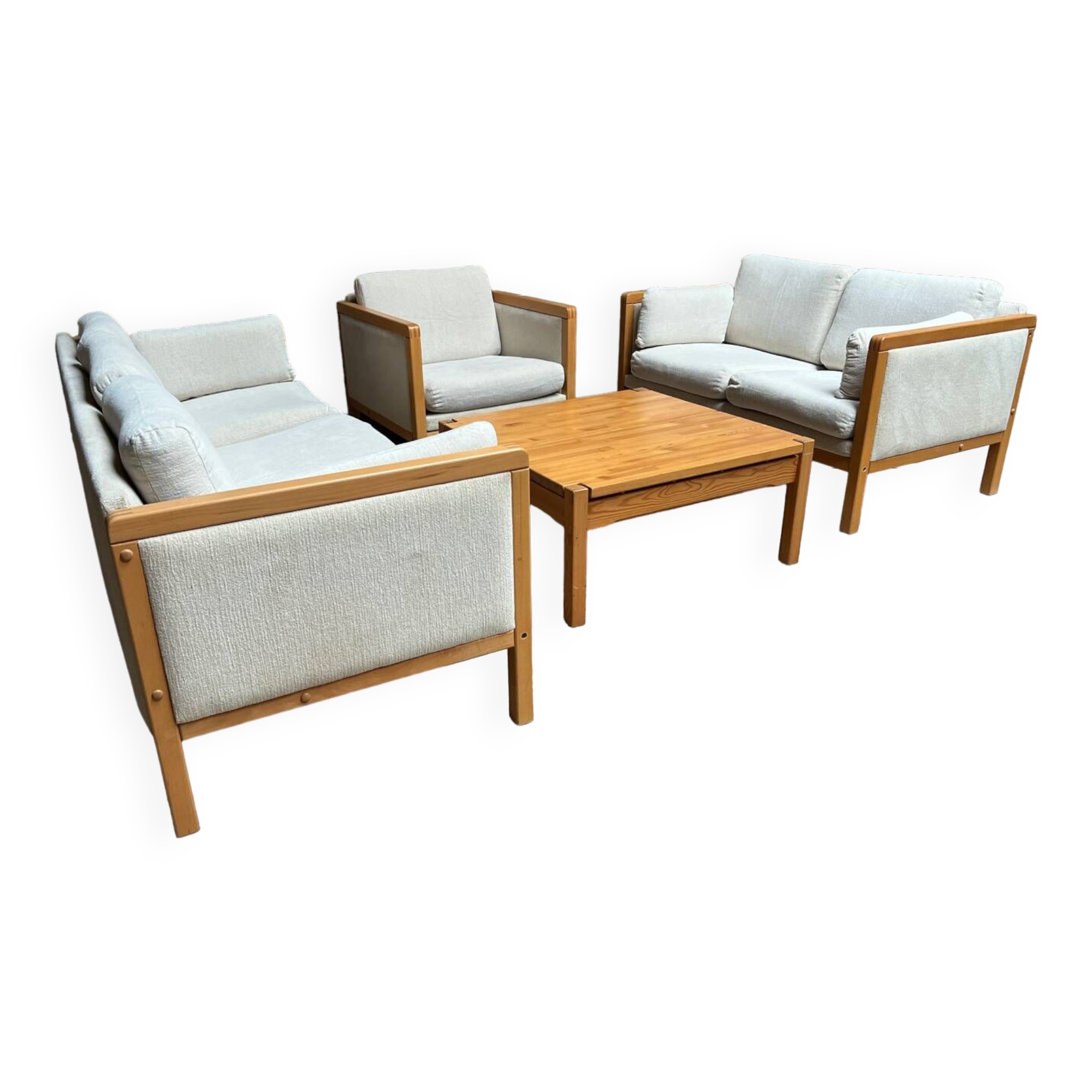 Designer coffee table armchair sofa set 1980
