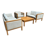 Ensemble canapés fauteuil table basse design 1980