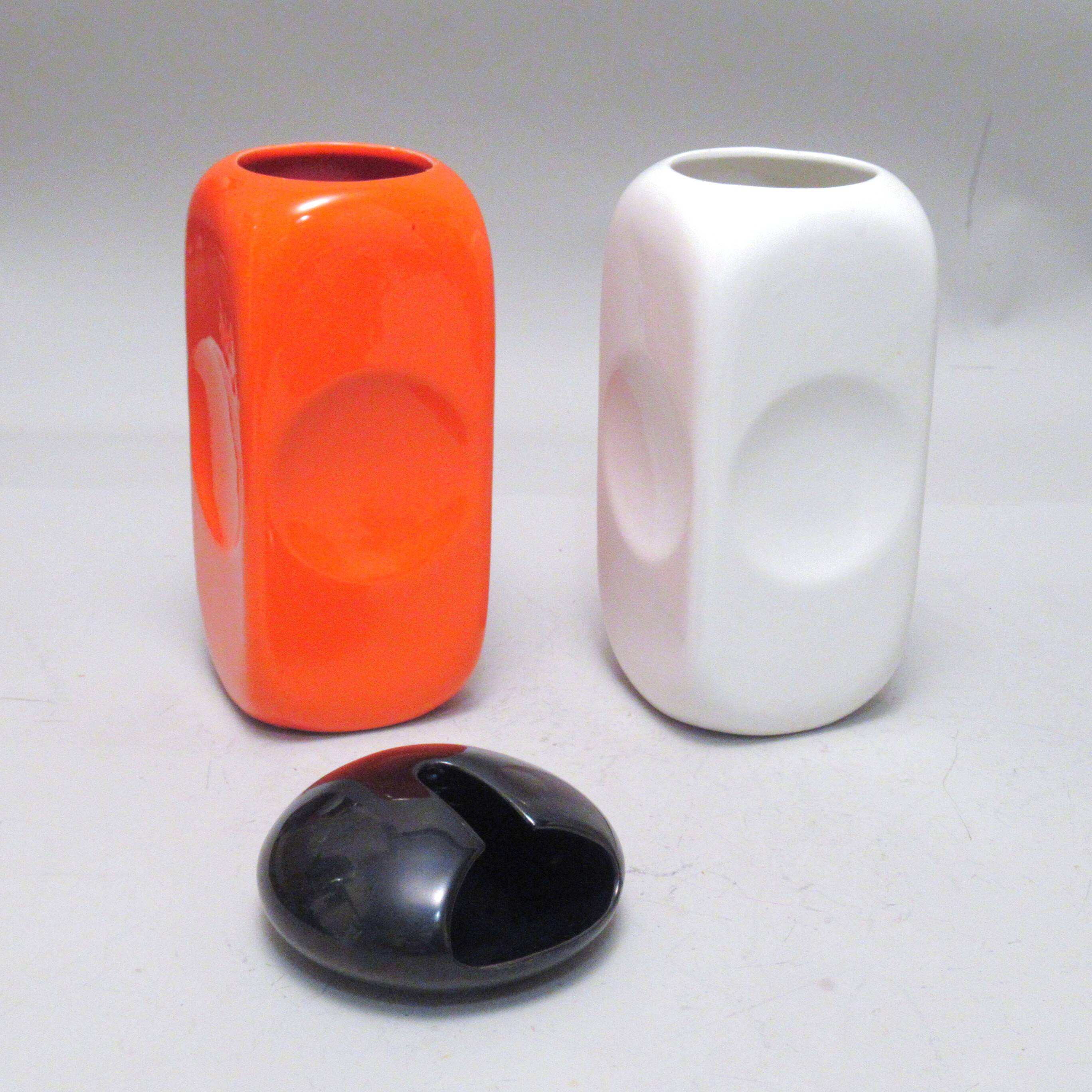 White rectangular vase Parravicini 1970s