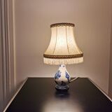Gien porcelain lamp fringed lampshade