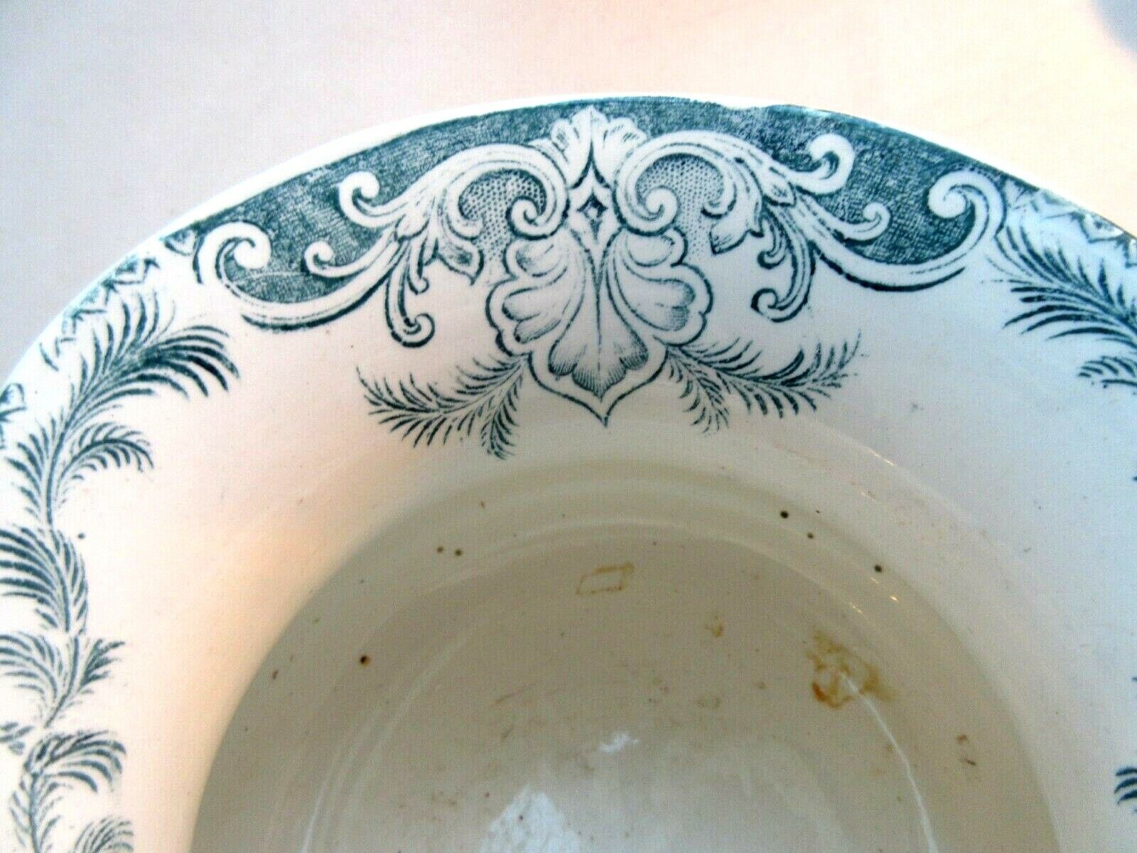 Toilet pitcher "chubby" in grey-blue, Les Canards de Sarreguemines