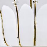 Grand chandelier Rupert Nikoll 27" mid-century brass with leaves, Austria, 1950.