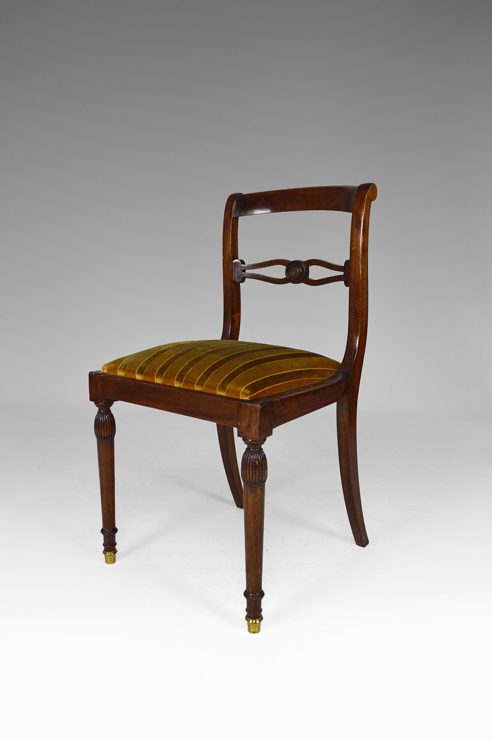 Set of 6 regency style chairs in mahogany, 19th