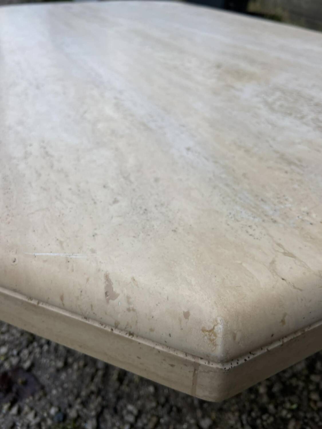 Travertine coffee table