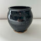 Navy blue stoneware pot