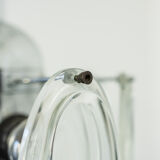 Chandelier 12 lights chrome metal 1970s vintage