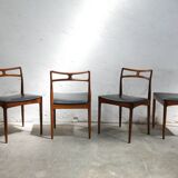 Series of 4 vintage Scandinavian rosewood chairs by Johannes Andersen for Chr. Linneberg