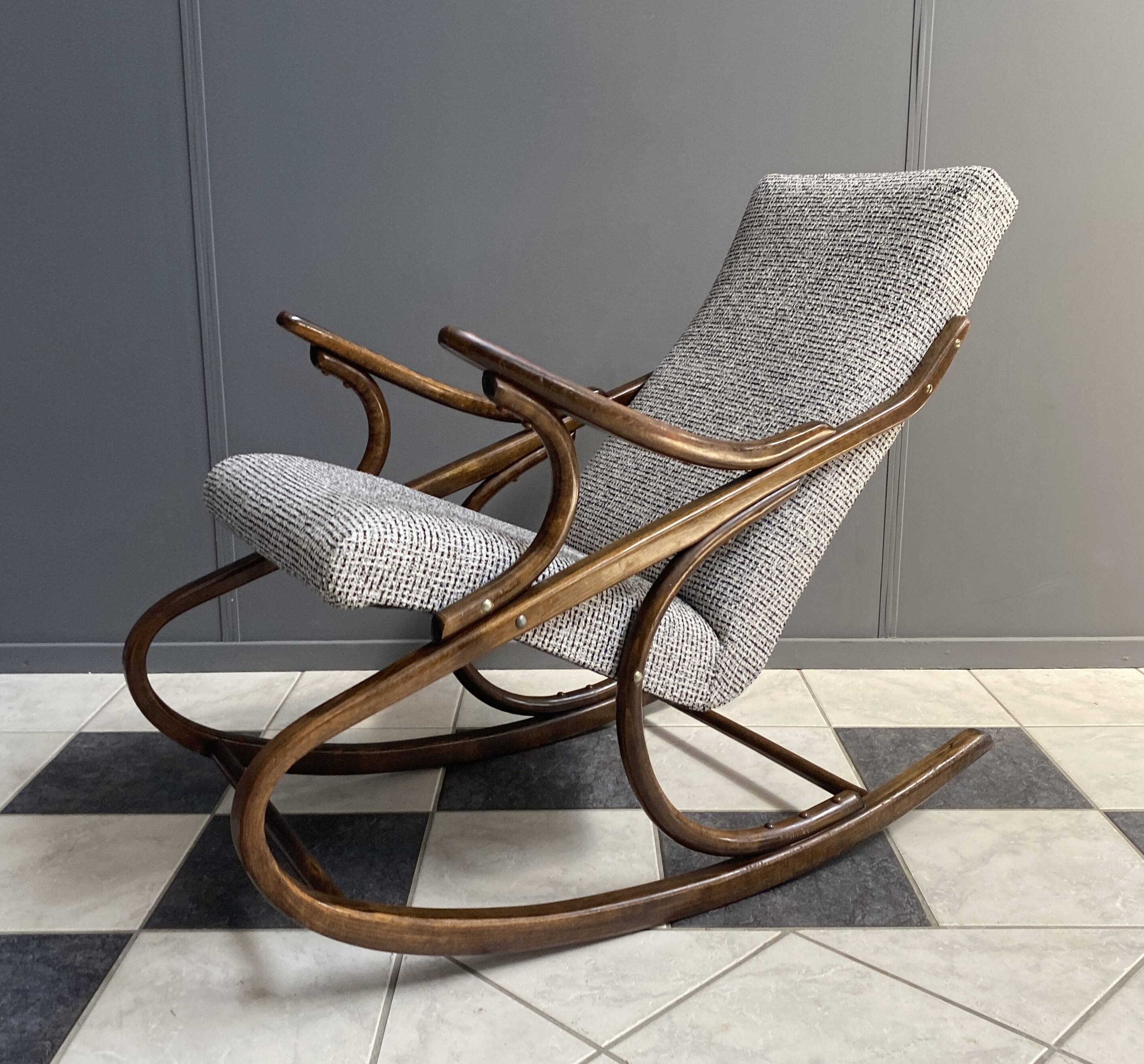Fauteuil à bascule par TON / Thonet années 1960