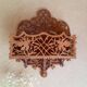 Carved wooden letter holder