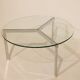 Table basse en verre et acier nickelé - Années 50/60