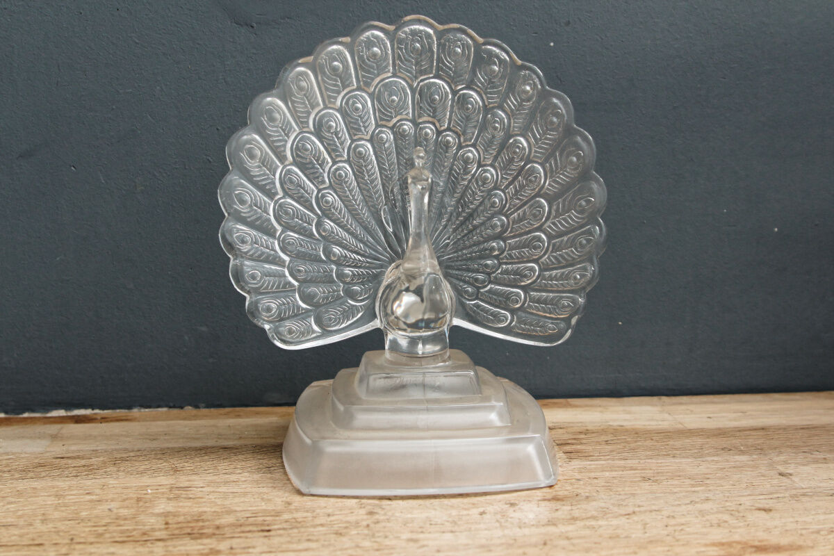 Peacock paperweight, Arques crystal