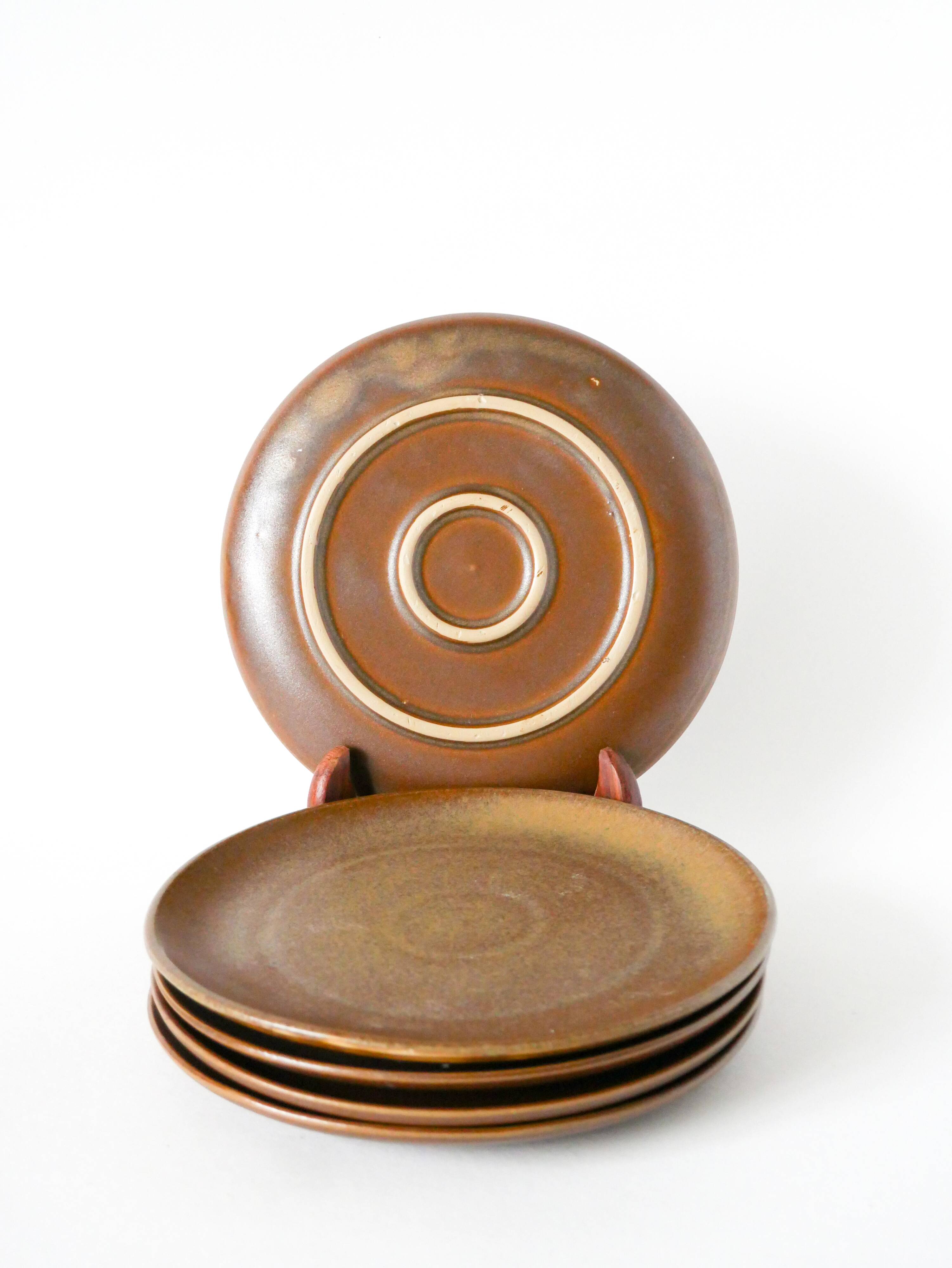 Set of 5 stoneware dessert plates, 1970