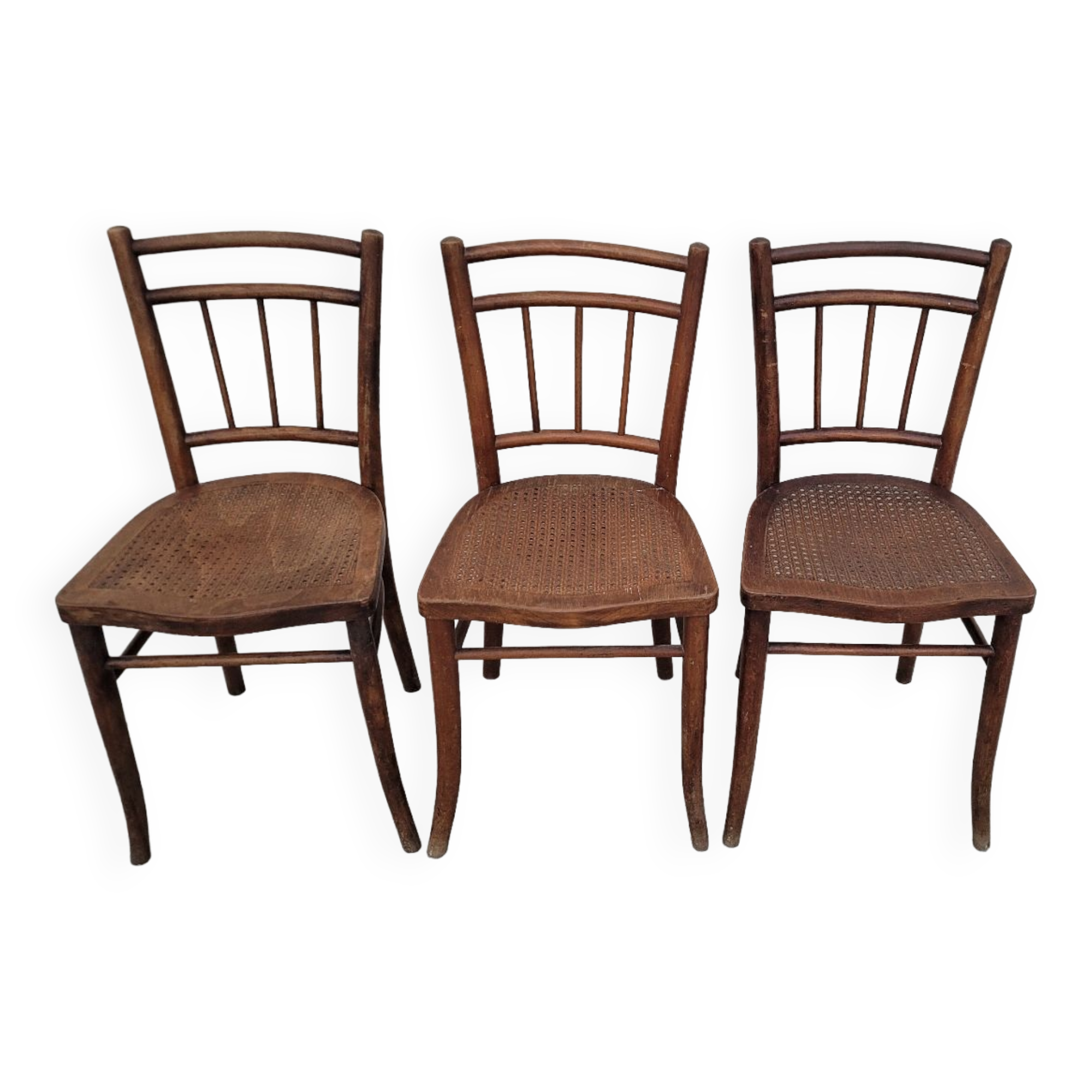 Set of 3 old Thonet bistro chairs