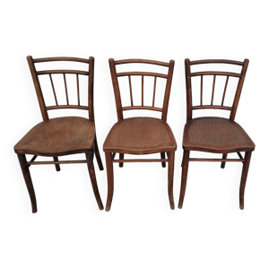Série 3 chaises - bistrot thonet