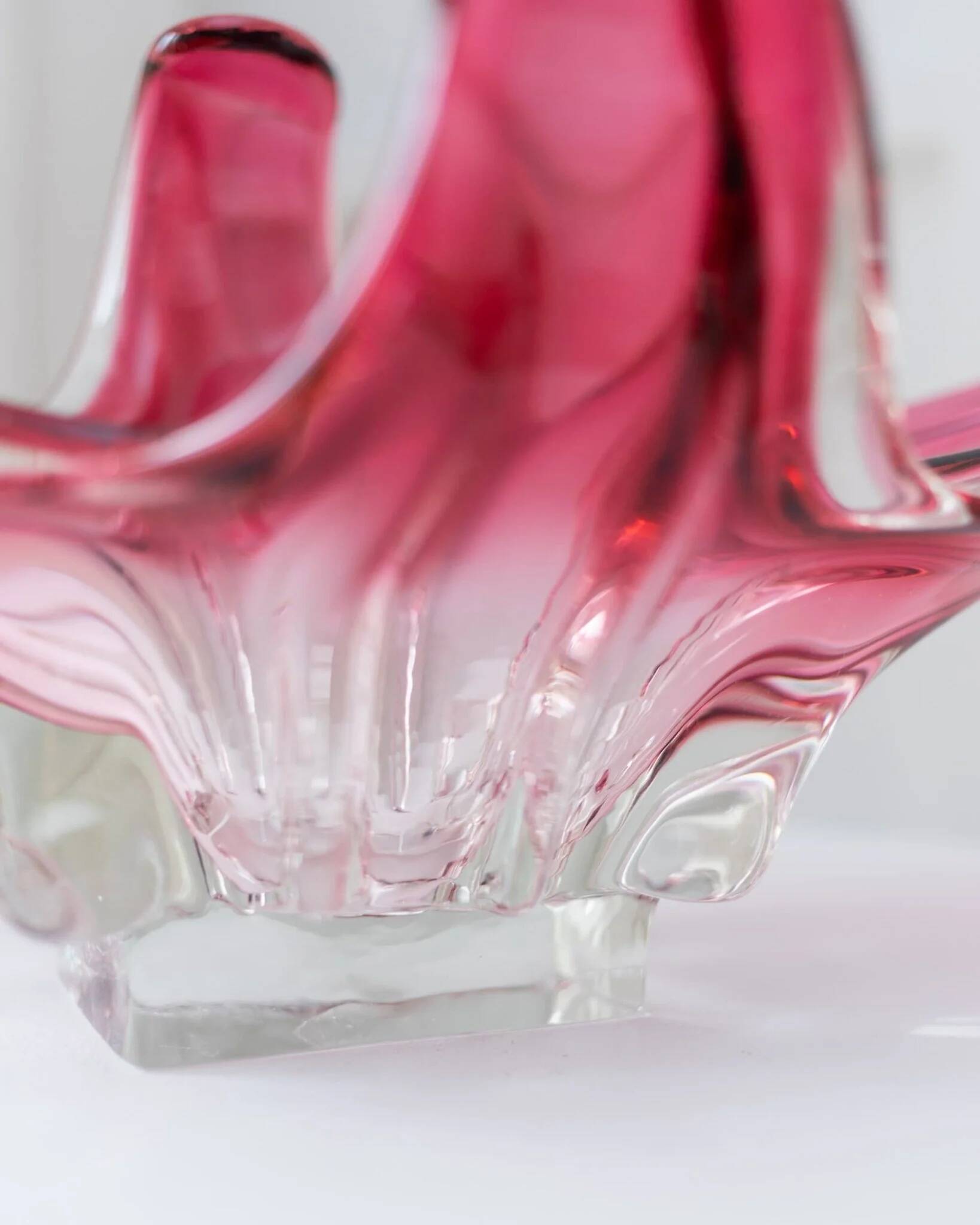 Large Murano bowl Flavio Poli - Pink Sommerso - Mid-Century - 1970s
