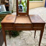 Old dressing table in inlaid wood
