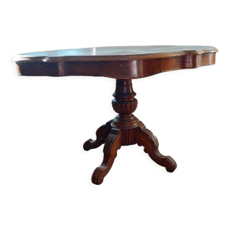 Console table in wood and marble