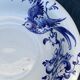 Hollow dish in enameled ceramic bird pattern hand painted Portugal numbered