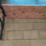 Antique garden bench with cast iron legs